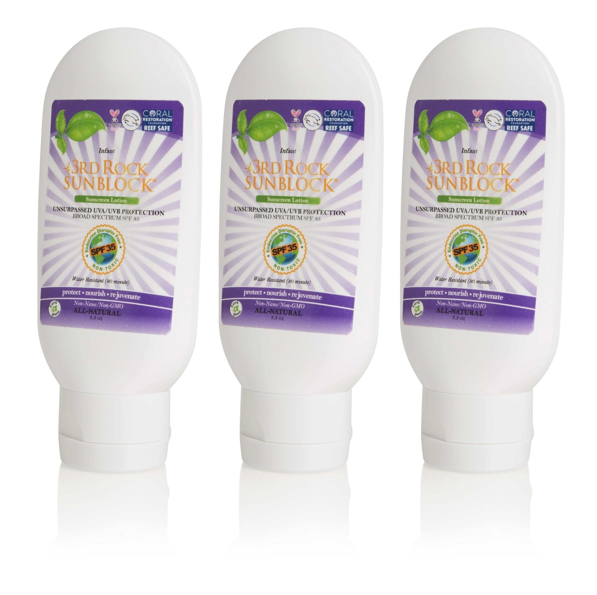 3rd Rock SunblockĀ® For Infants - All Natural Infant Sunscreen - Zinc Oxide SPF 35