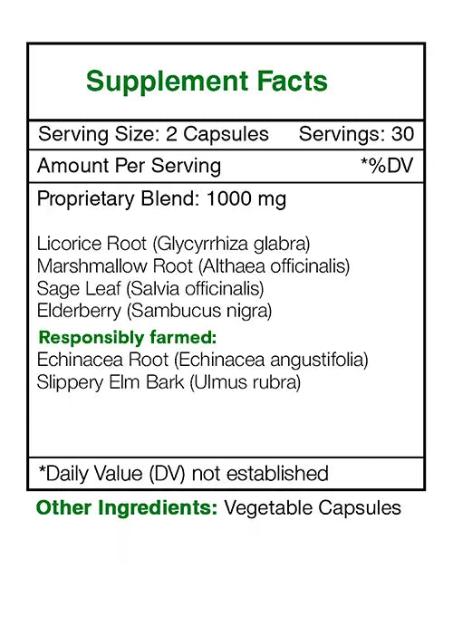 Secrets of the Tribe Throat Soothe Capsules - Sore Throat Formula