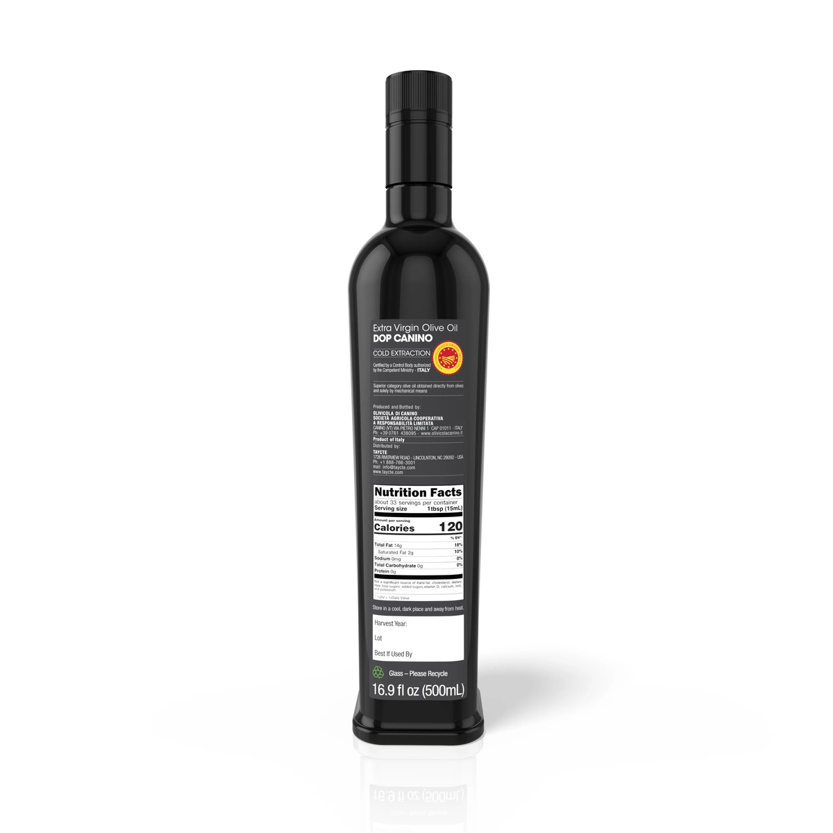 DOP Canino Organic Extra Virgin Olive Oil 500 ml (16.9 fl oz) Taycte