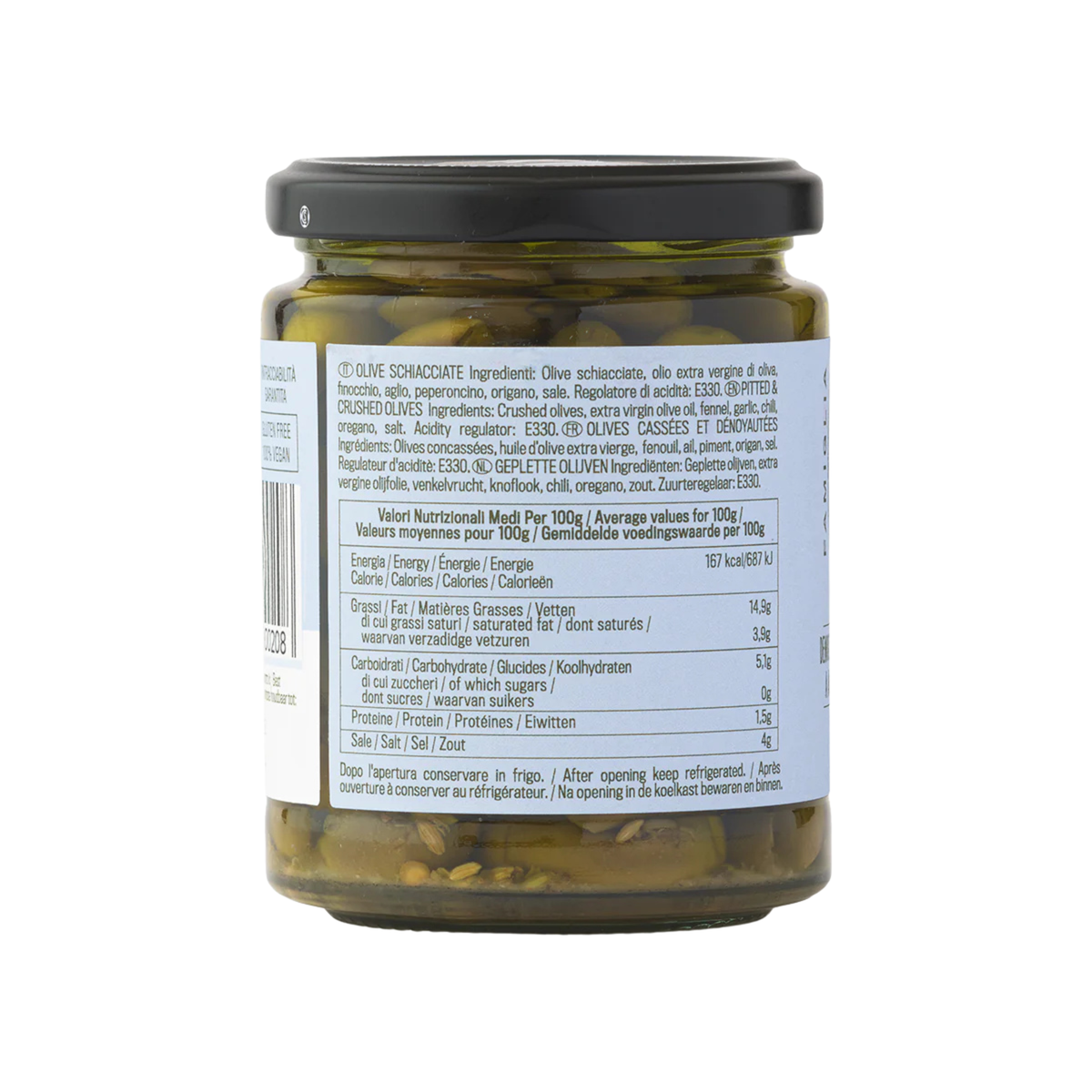 Famiglia Crispino Calabrian Crushed Olives — Italian Olive Antipasto in EVOO