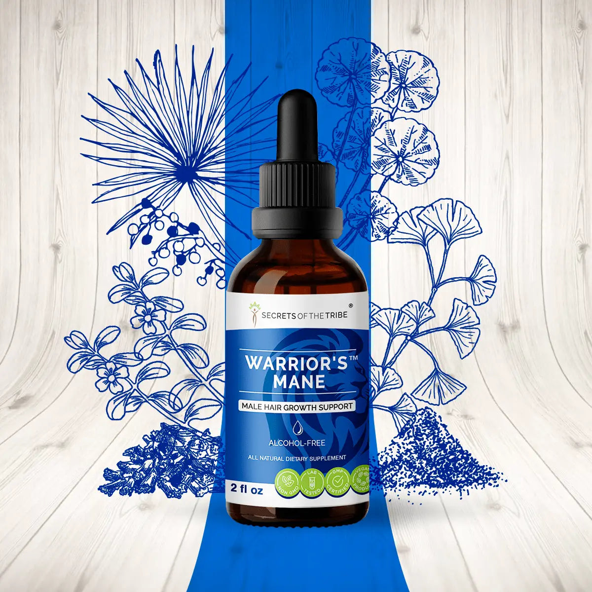 Secrets of the Tribe Warrior's Mane - Male Hair Growth Support
