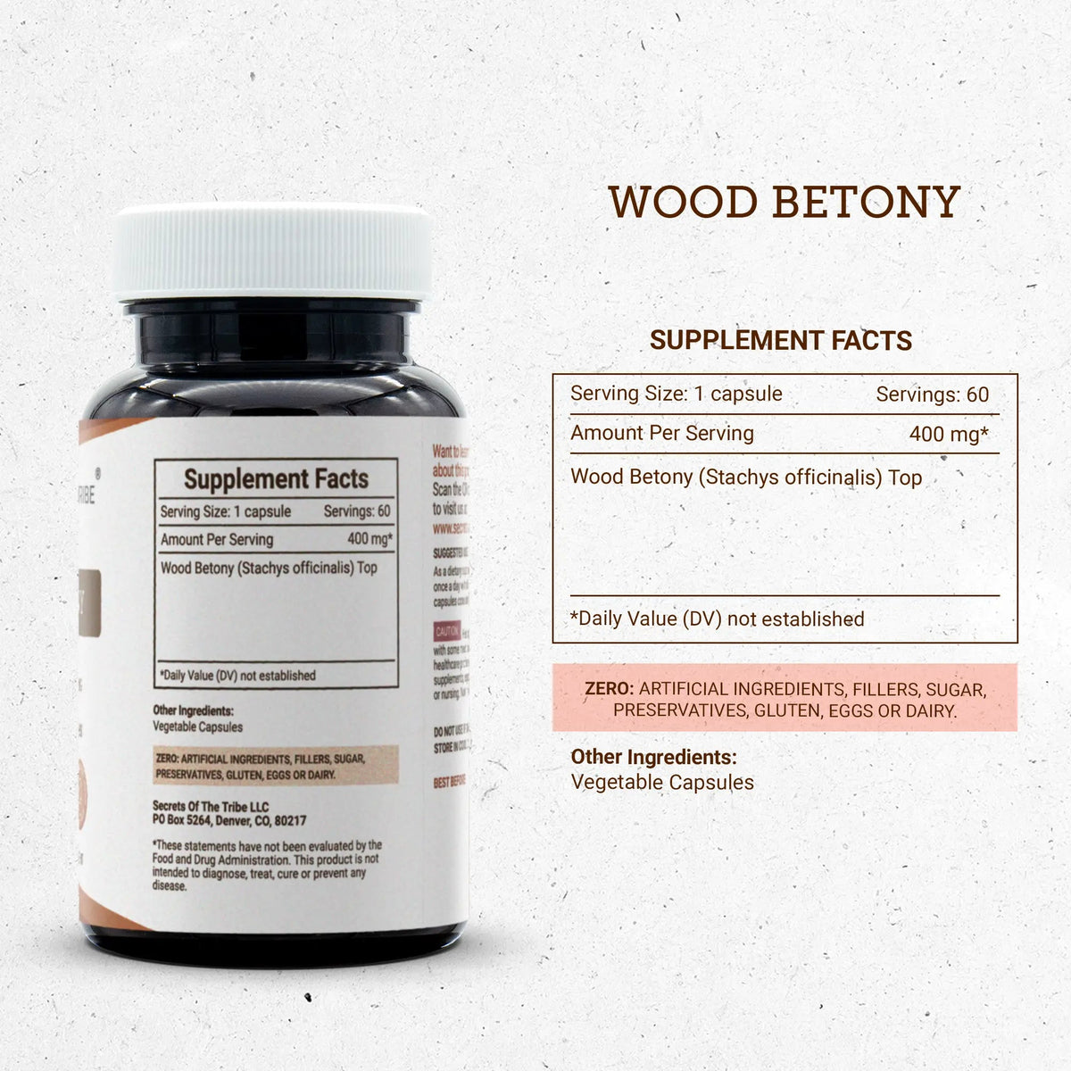 Secrets of the Tribe Wood Betony Capsules