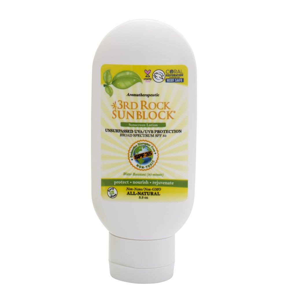 3rd Rock SunblockĀ® Sunscreen Lotion - Aromatherapeutic - Zinc Oxide 35 SPF
