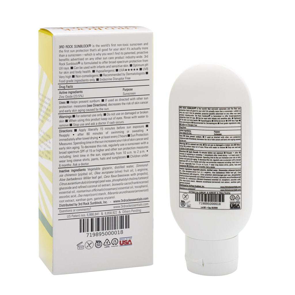 3rd Rock SunblockĀ® Sunscreen Lotion - Aromatherapeutic - Zinc Oxide 35 SPF