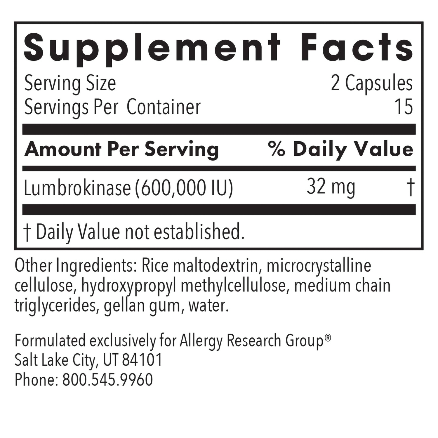 Lumbrokinase 30 Capsules