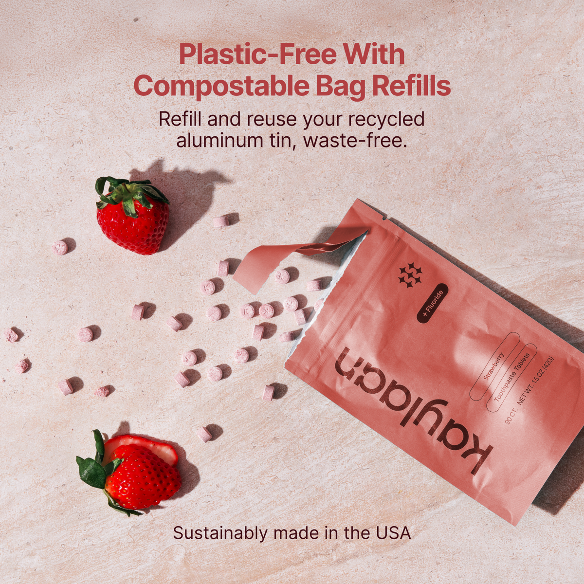 Fluoride Strawberry Toothpaste Tablets Refill