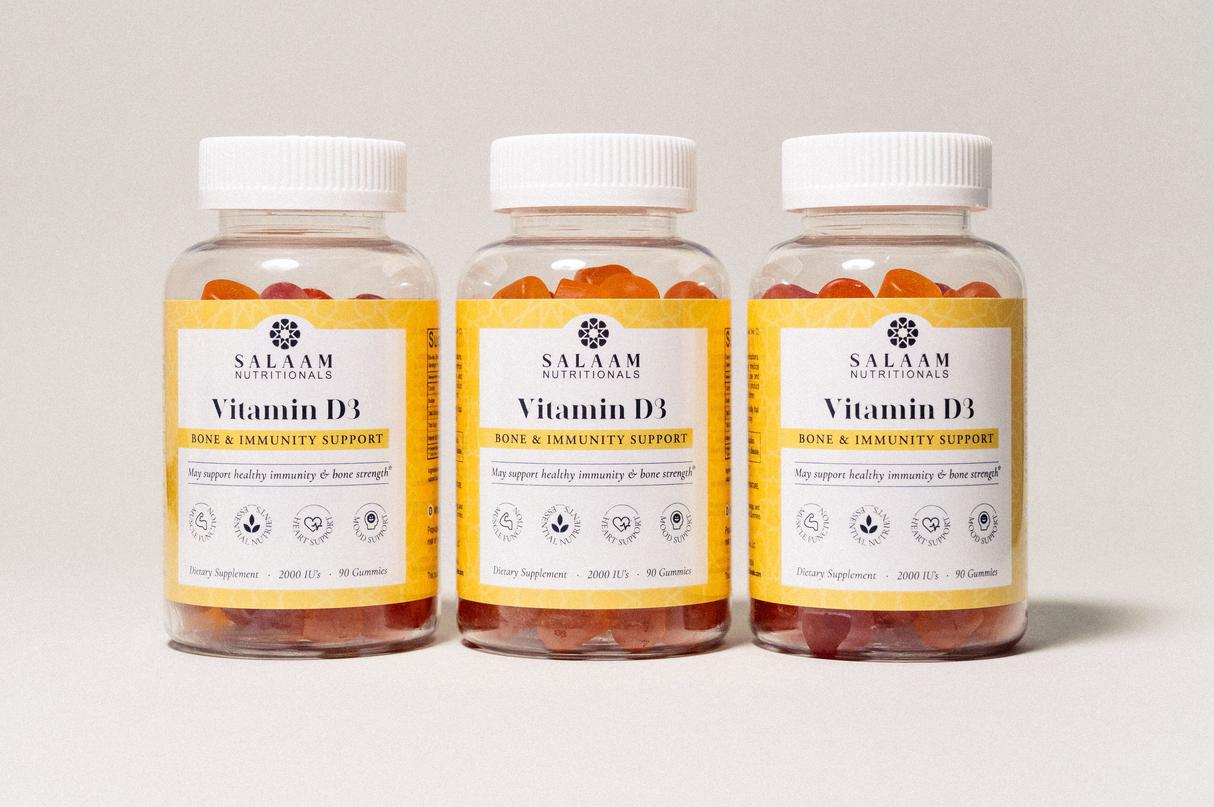 Halal Vitamin D3 2000 IU Gummies - 90 Count | Salaam Nutritionals