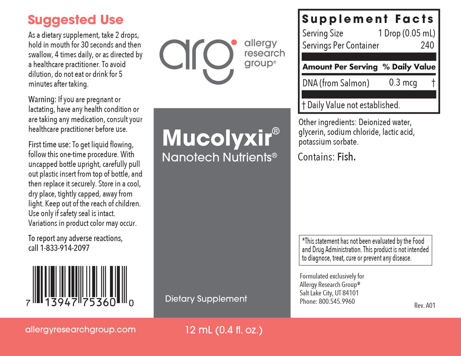 Mucolyxir 0.4 Fl Oz (12 ml)Liquid