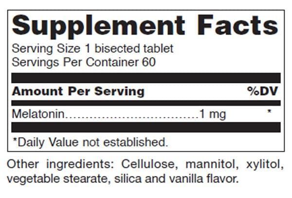 Melatonin 1 MG 60 Tablets