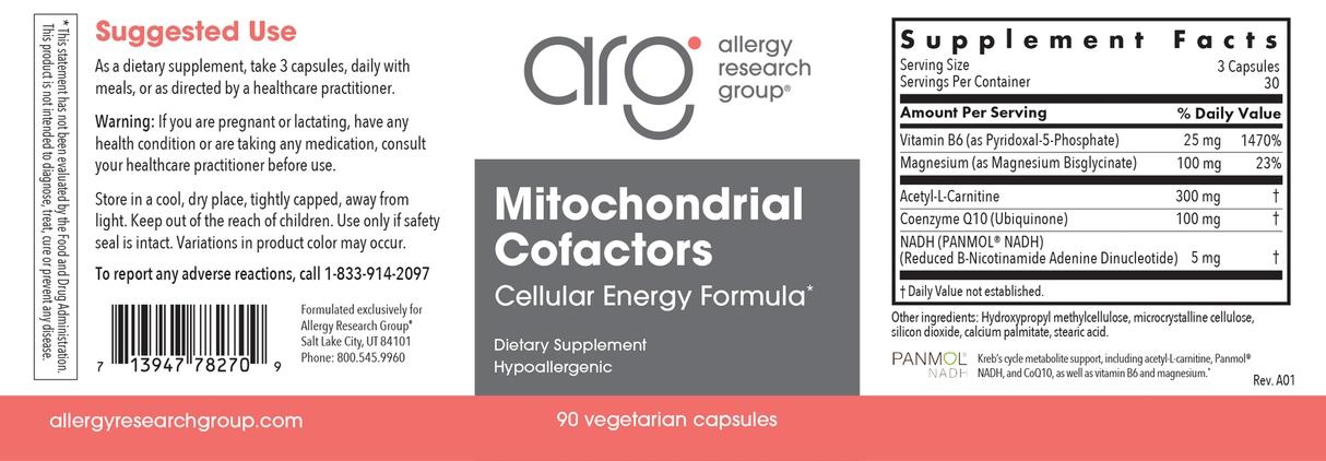 Mitochondrial Cofactors 90Veggie Caps
