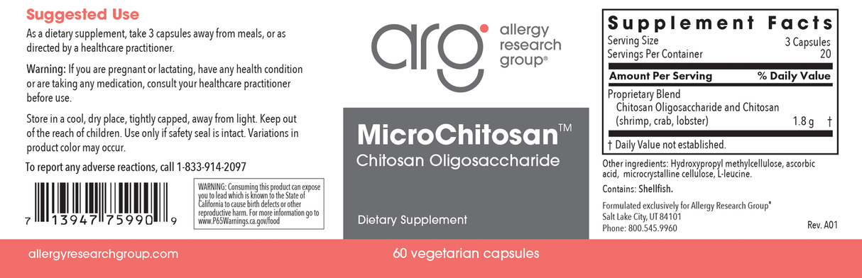 MicroChitosan 60Veggie Caps