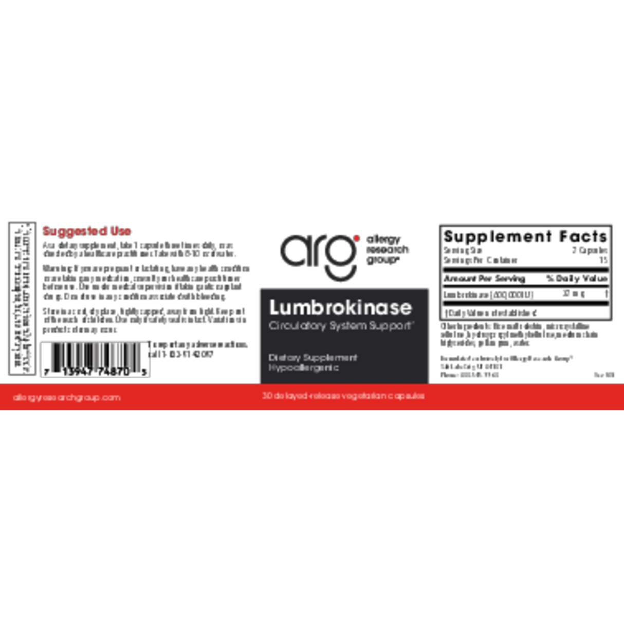 Lumbrokinase 30 Capsules