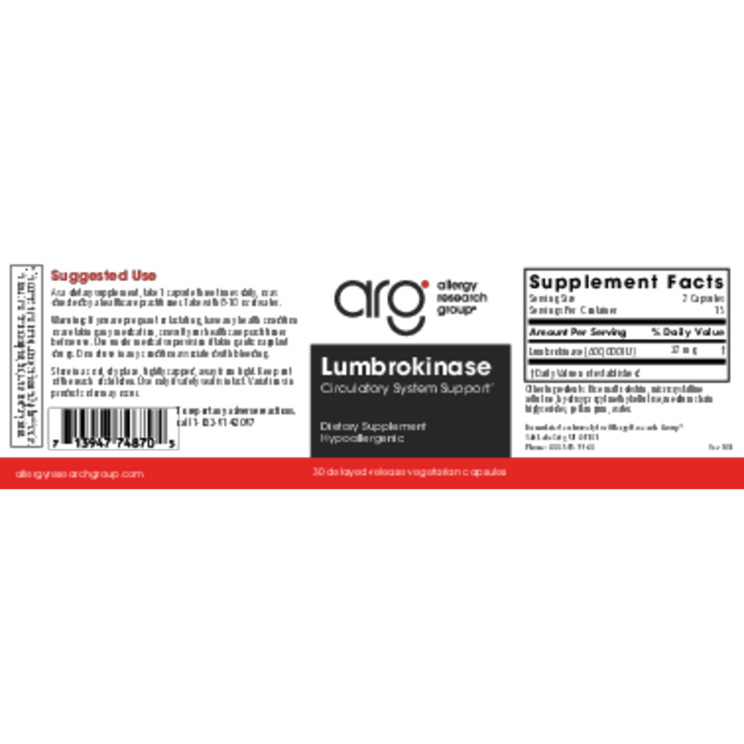 Lumbrokinase 30 Capsules