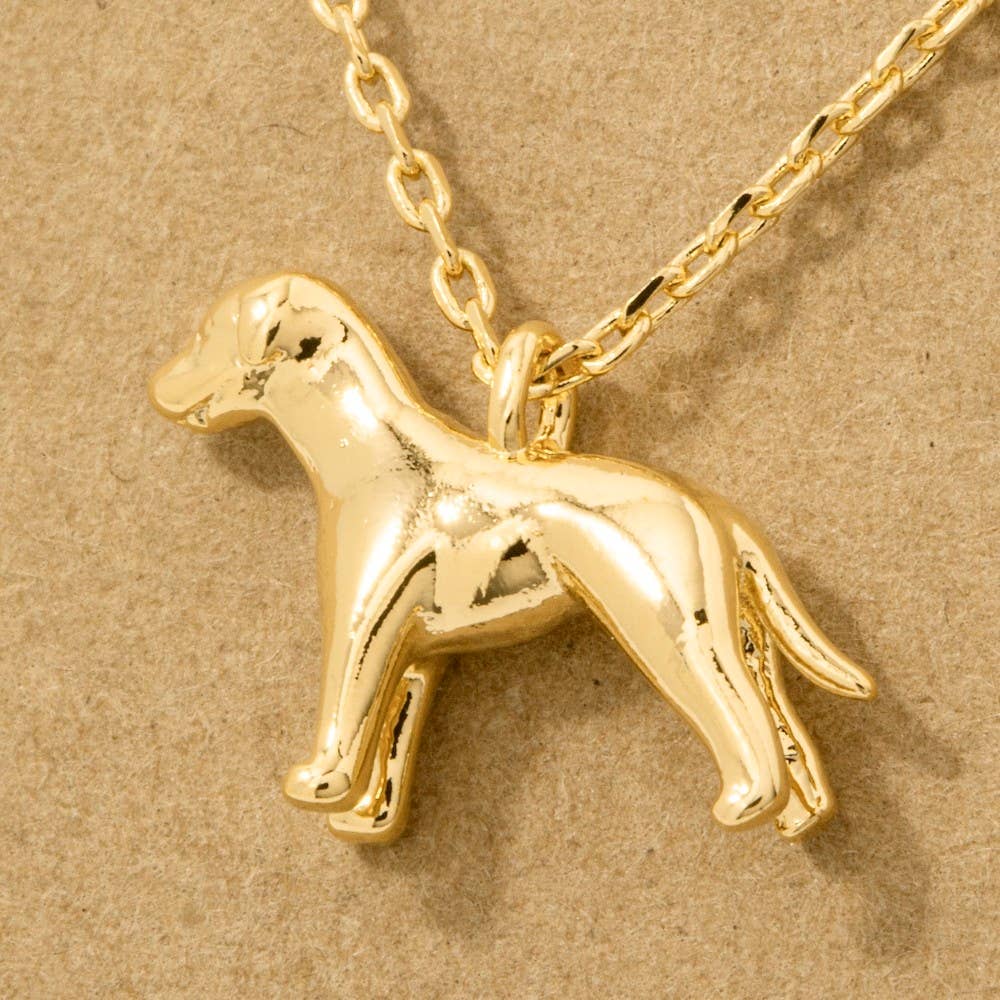 Gold Dipped Dog Pendant Necklace: G
