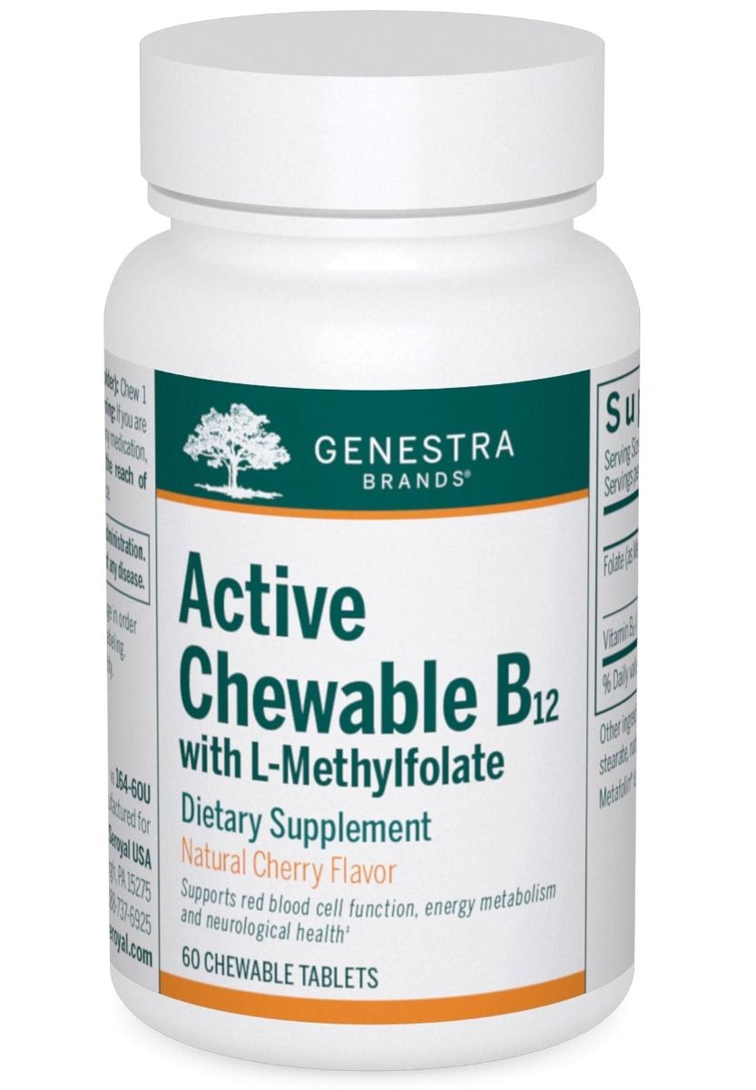 Active Chewable B12 with L-Methylfolate 60Chewable TabletsCherry