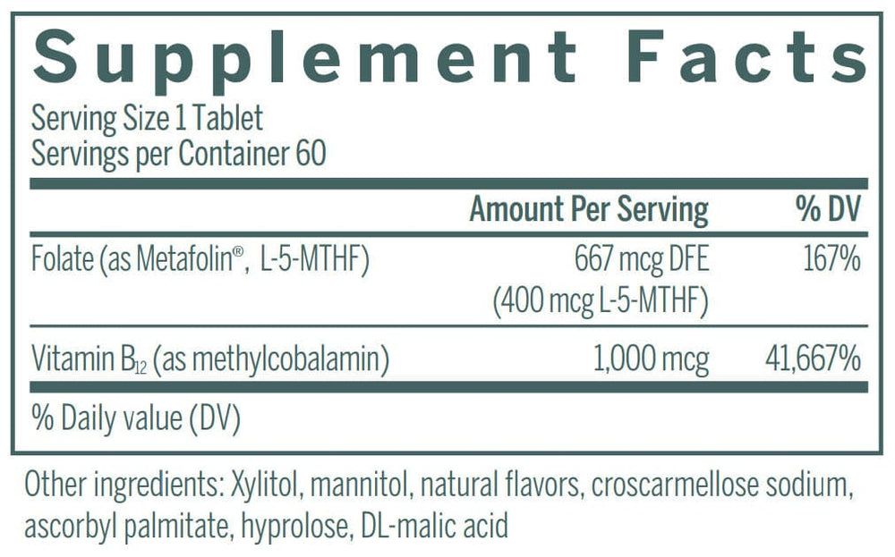Active Chewable B12 with L-Methylfolate 60Chewable TabletsCherry