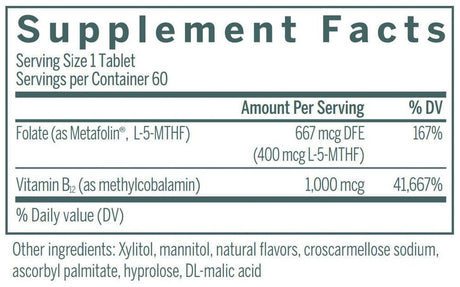 Active Chewable B12 with L-Methylfolate 60Chewable TabletsCherry