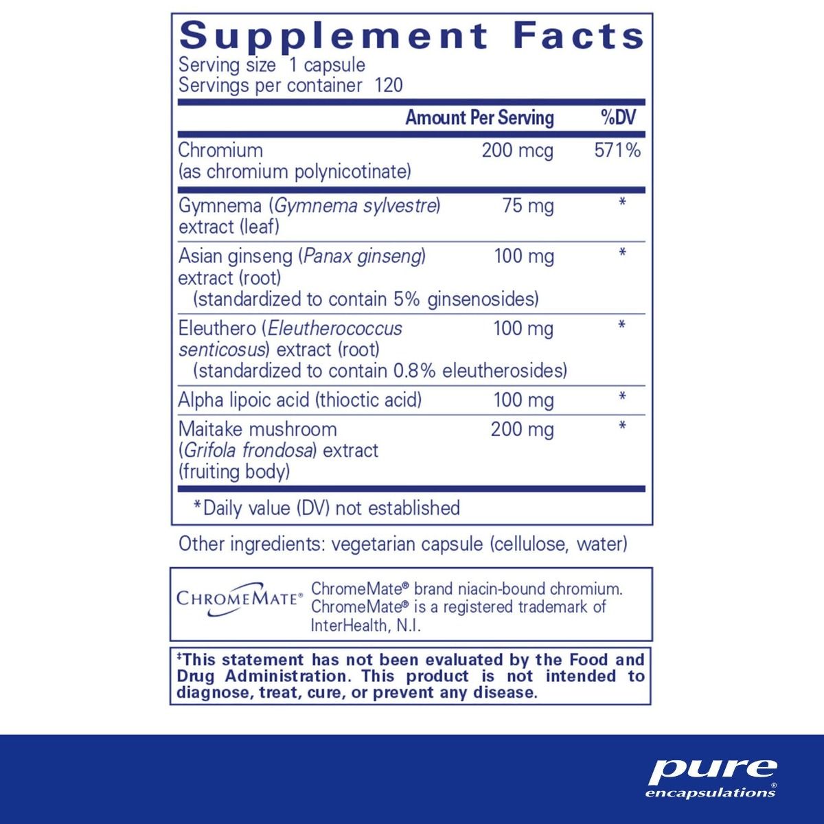 Glucose Support Formula 120 Veggie Caps