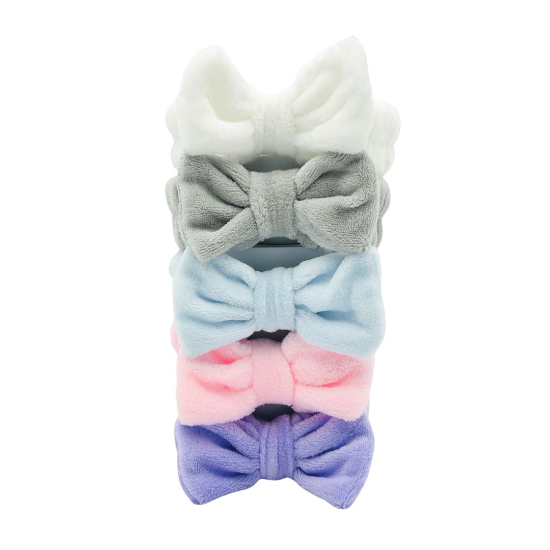 Headband with Bow and Wristbands Combo Set in Logo Bag
