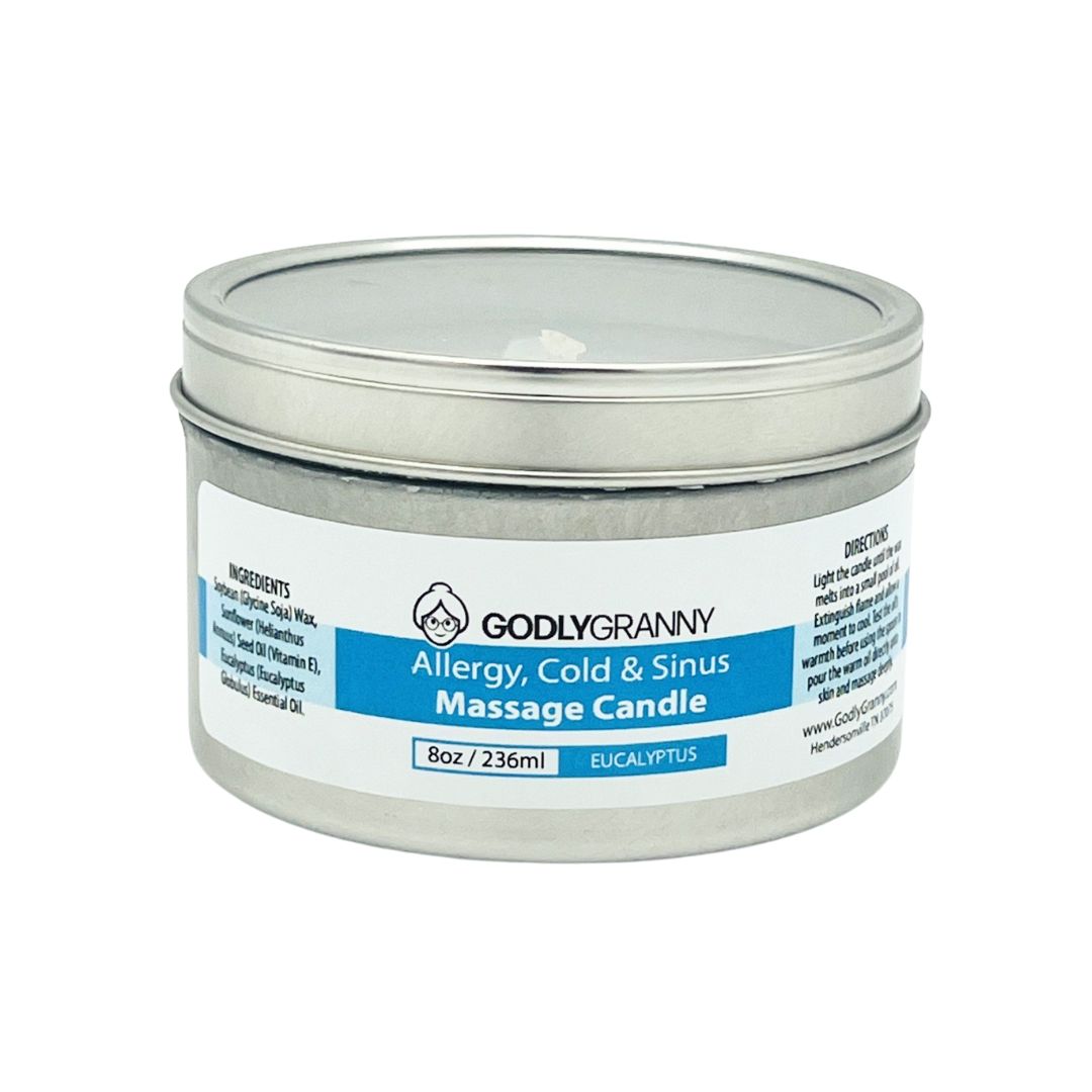 Allergy, Cold & Sinus Massage Candle (Eucalyptus)