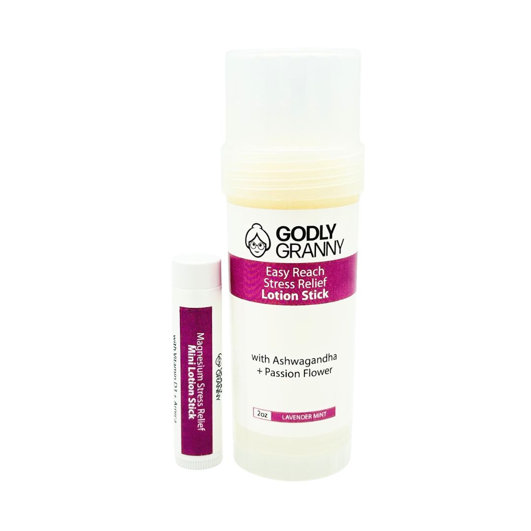 Easy Reach Stress Relief Lotion Stick with Ashwagandha + Passion Flower (Lavender Mint)