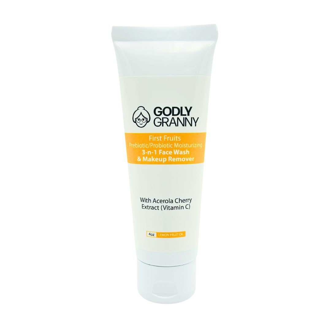 First Fruits Prebiotic/Probiotic Moisturizing 3-In-1 Face Wash & Makeup Remover (Lemon Fruit Oil)