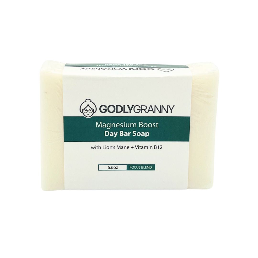 Magnesium Boost Day Bar Soap with Lion’s Mane + Vitamin B12 (Focus Blend)