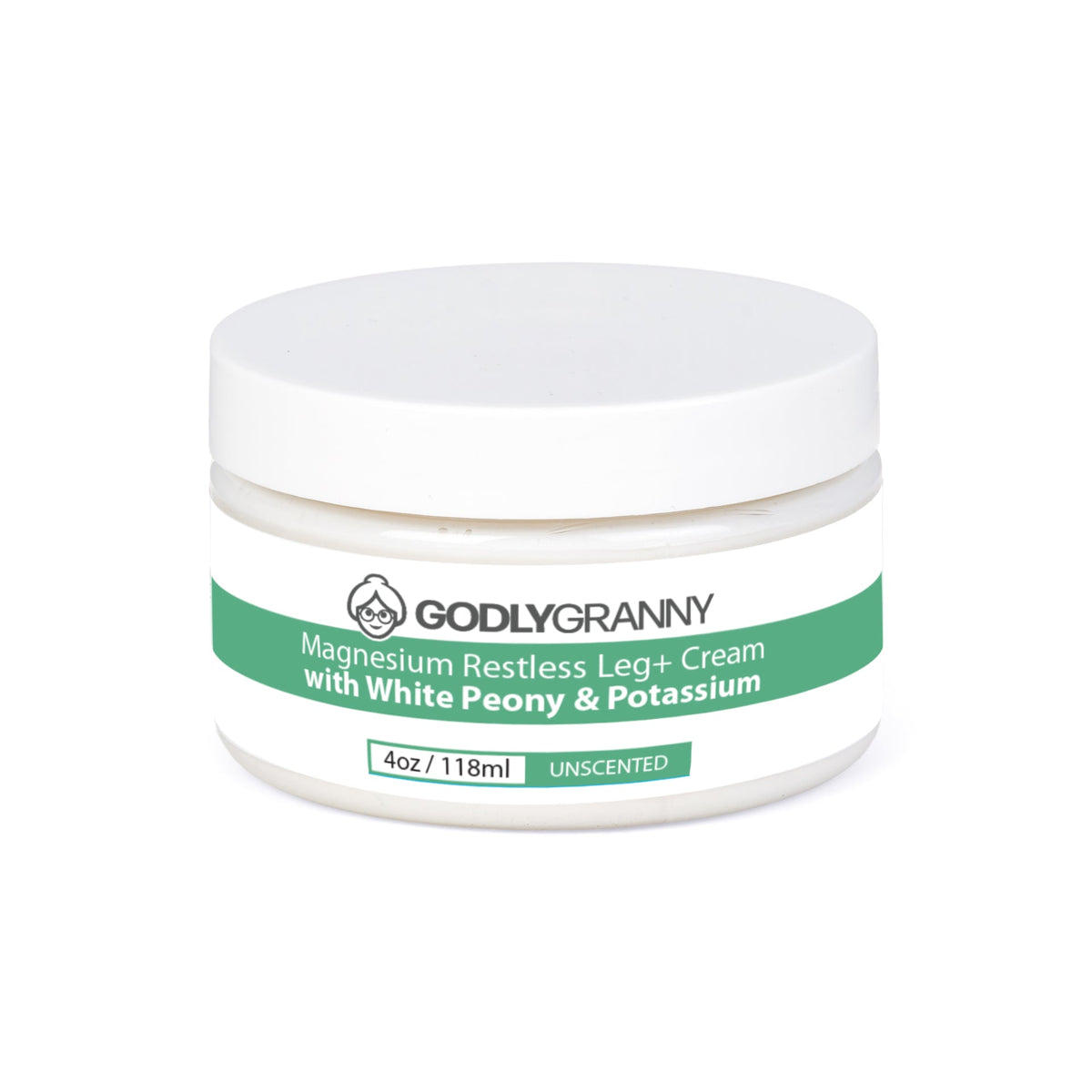Magnesium Restless Leg+ Cream with White Peony & Potassium (Unscented)