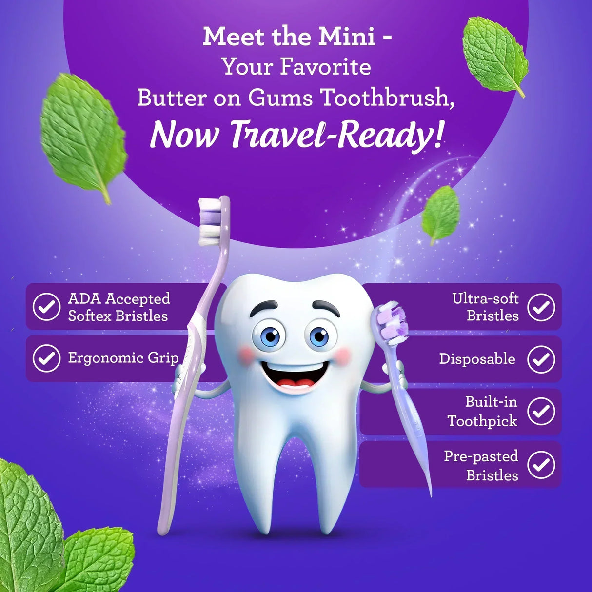 Ready-to-Go Butter on Gums Pre-Pasted Toothbrushes