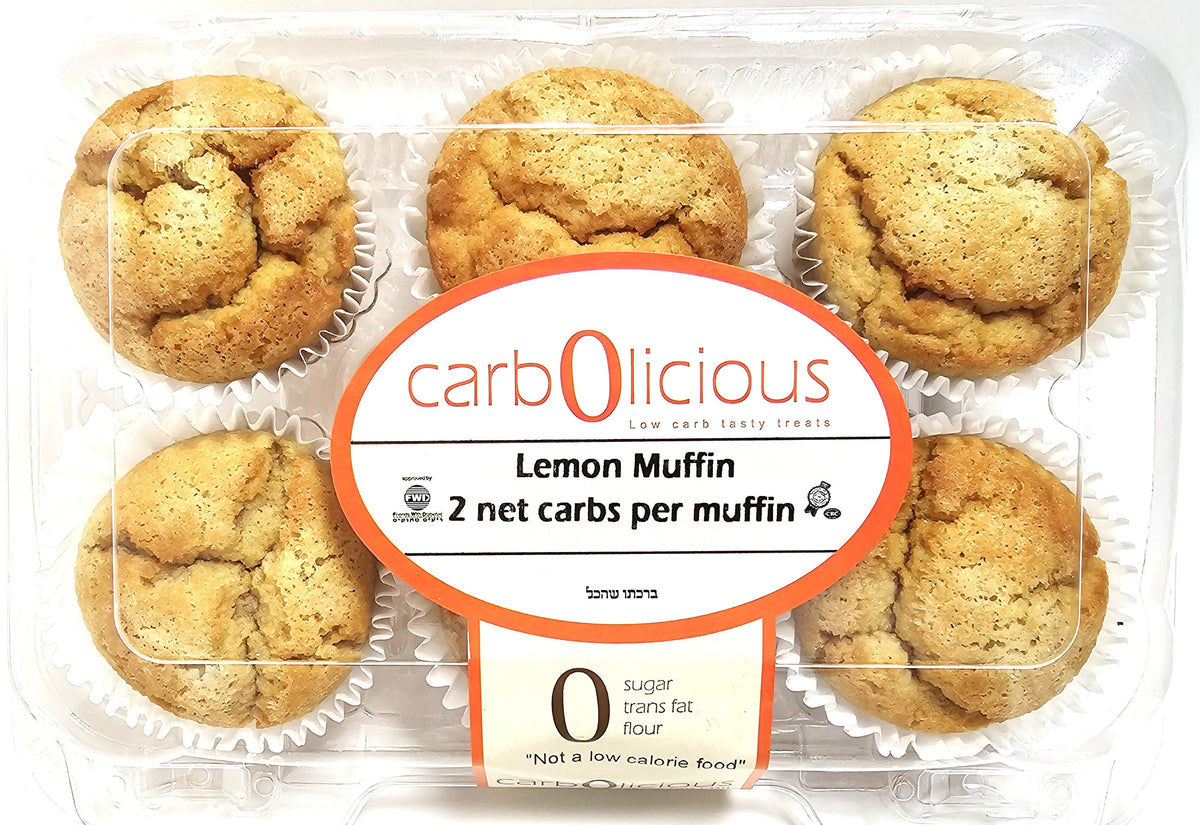 Carbolicious Carbolicious Homestyle Lemon Muffin Low-Carb Sugar-Free - 6 Pack - Only 2g Carbs per Muffin