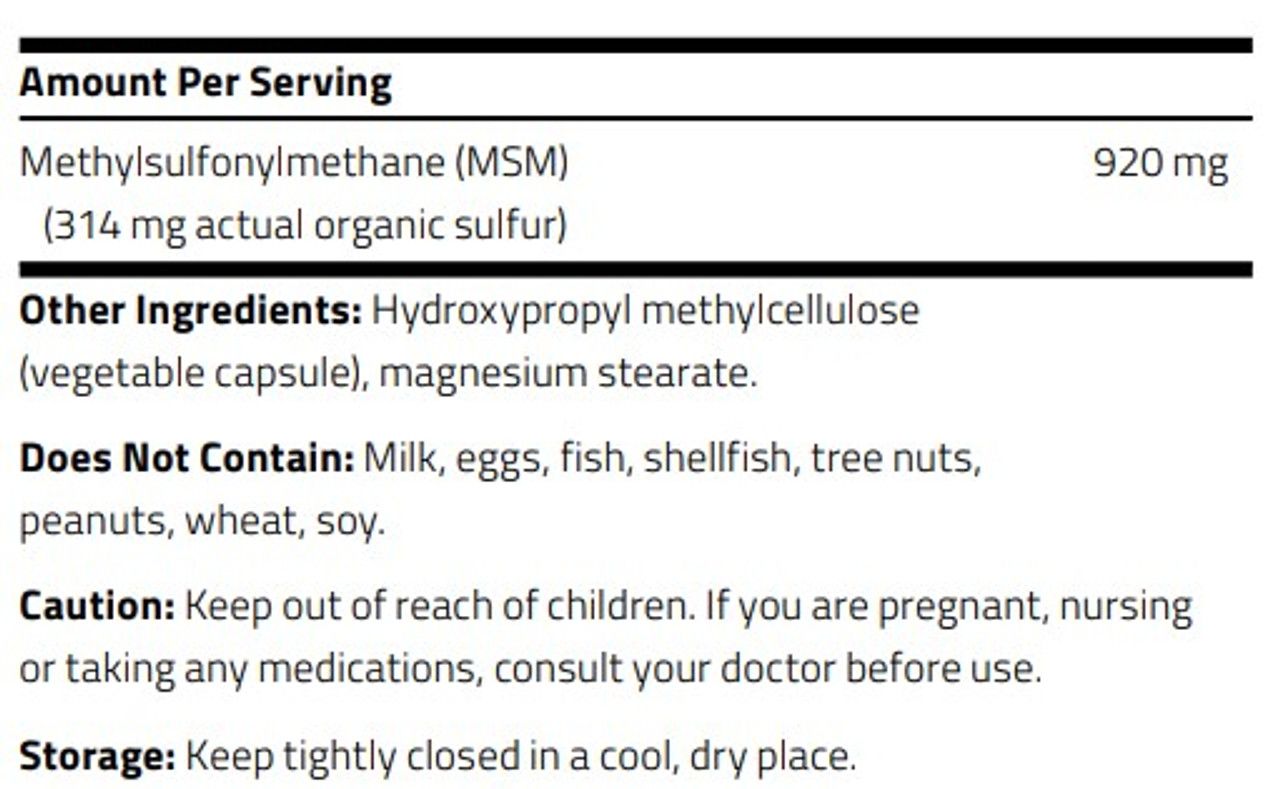 MSM 920 120 Veggie Caps