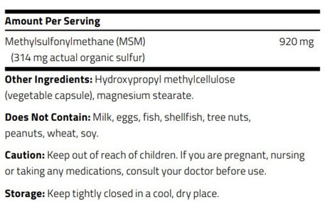 MSM 920 120 Veggie Caps