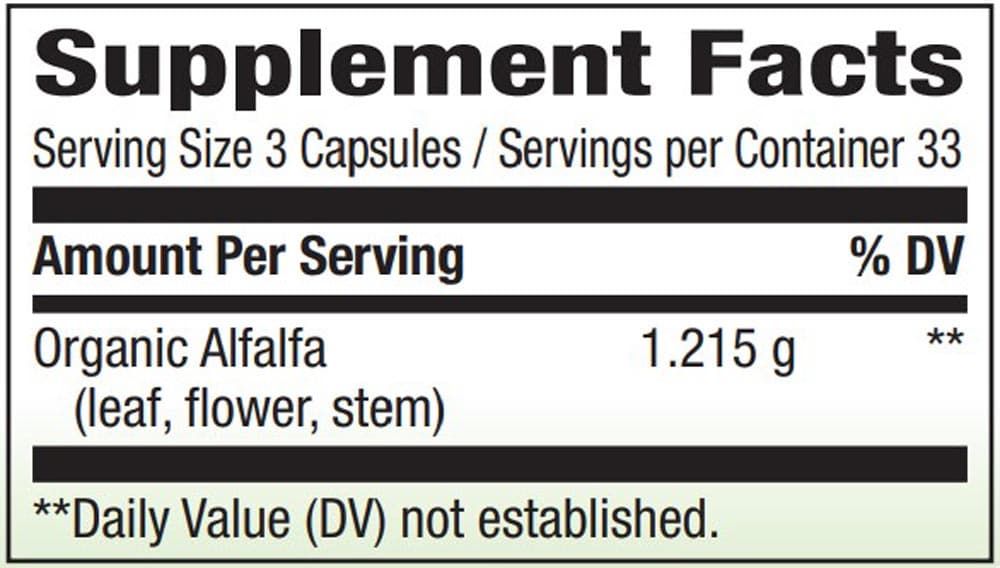 Alfalfa Leaves 100Vegan Capsules