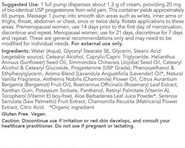 Progesterone Cream W/Lavender 3oz