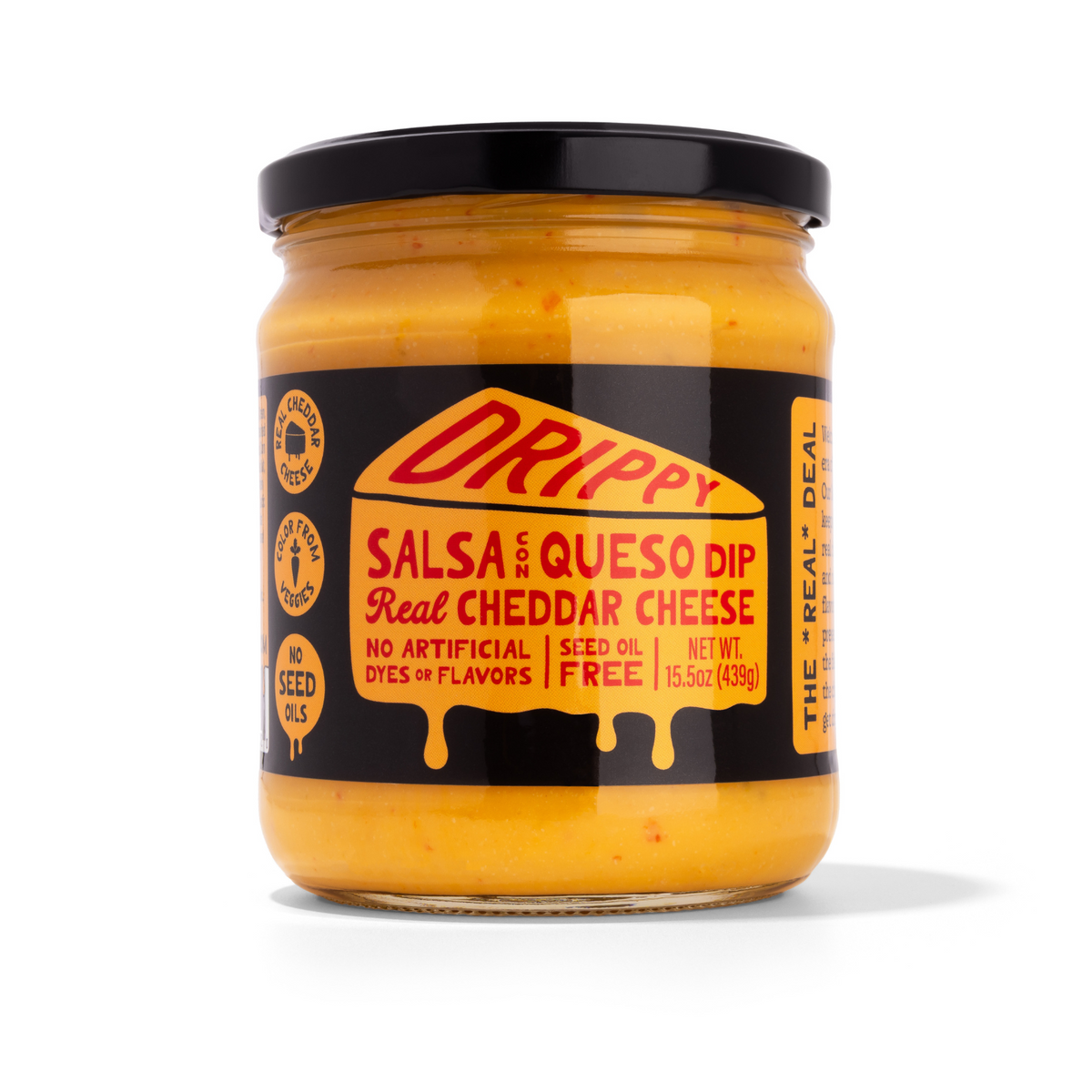 Drippy Dip Salsa Queso Dip – Real Cheddar & Peppers, Medium Heat