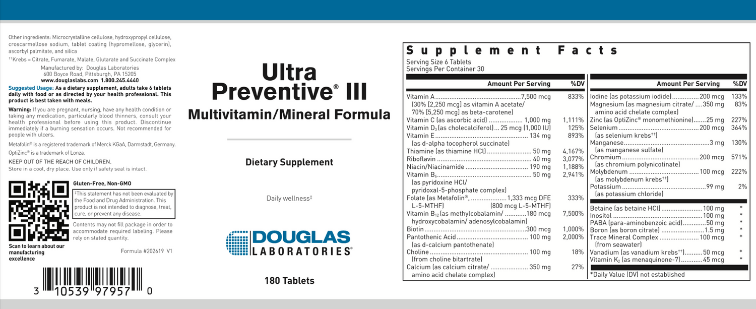 Ultra Preventive III (Tablets) 180 Tablets