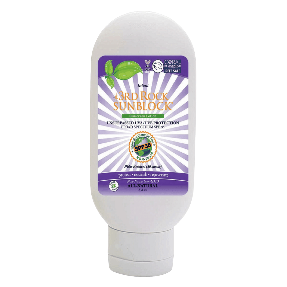 3rd Rock SunblockĀ® For Infants - All Natural Infant Sunscreen - Zinc Oxide SPF 35