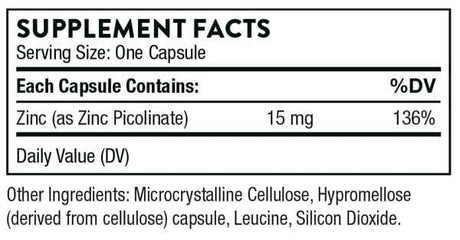 Zinc Picolinate 15 Mg 60 Veggie Caps