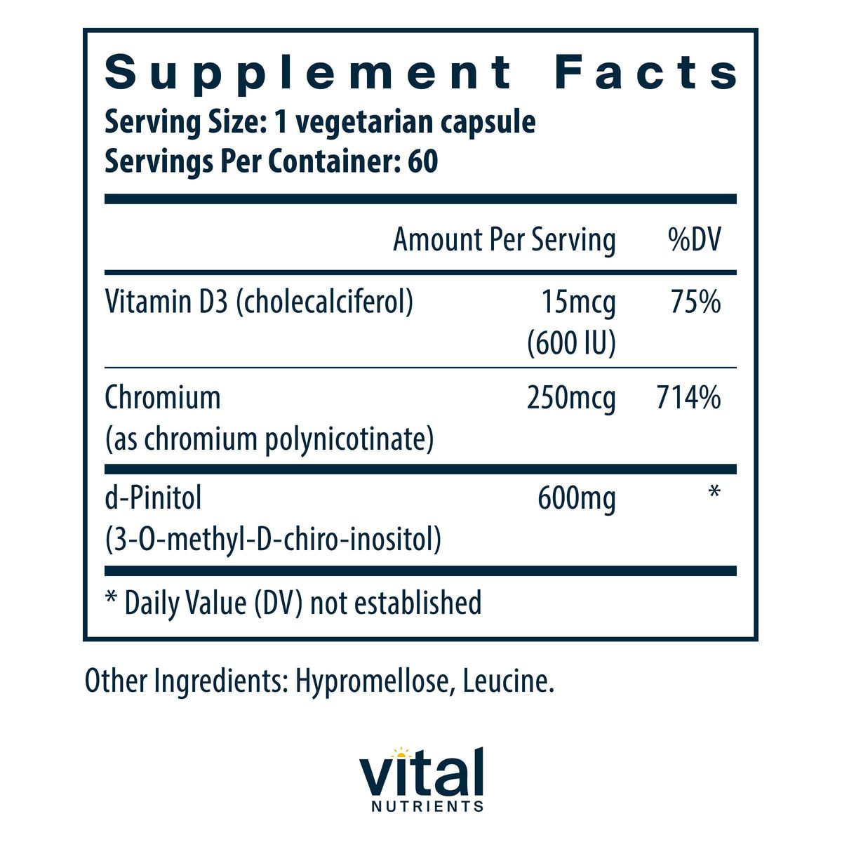 d-Pinitol 600 MG 60Vegetable Caplets