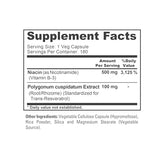 NusaPure Nicotinamide with Resveratrol (Vitamin B-3) 500 mg - 180 Vegetarian Caps (Non-GMO & Vegan)