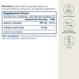 Liposomal ALC and R-ALA - Capsules (90 Count/ 30 Servings)