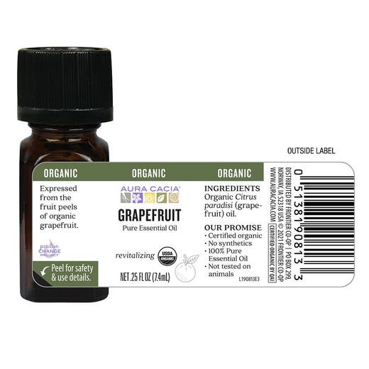 Organic Essential Oil Grapefruit .25 oz Oil