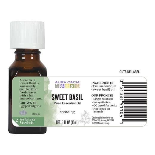 Essential Oil Sweet Basil .5 Fl. Oz. (15 Ml) Oil