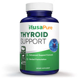 NusaPure Thyroid Support Supplement (Non-GMO) 120 caps, Ashwaganda, Iodine, Zinc, kelp, Vitamin B12, L-Tyrosine, Selenium, Copper