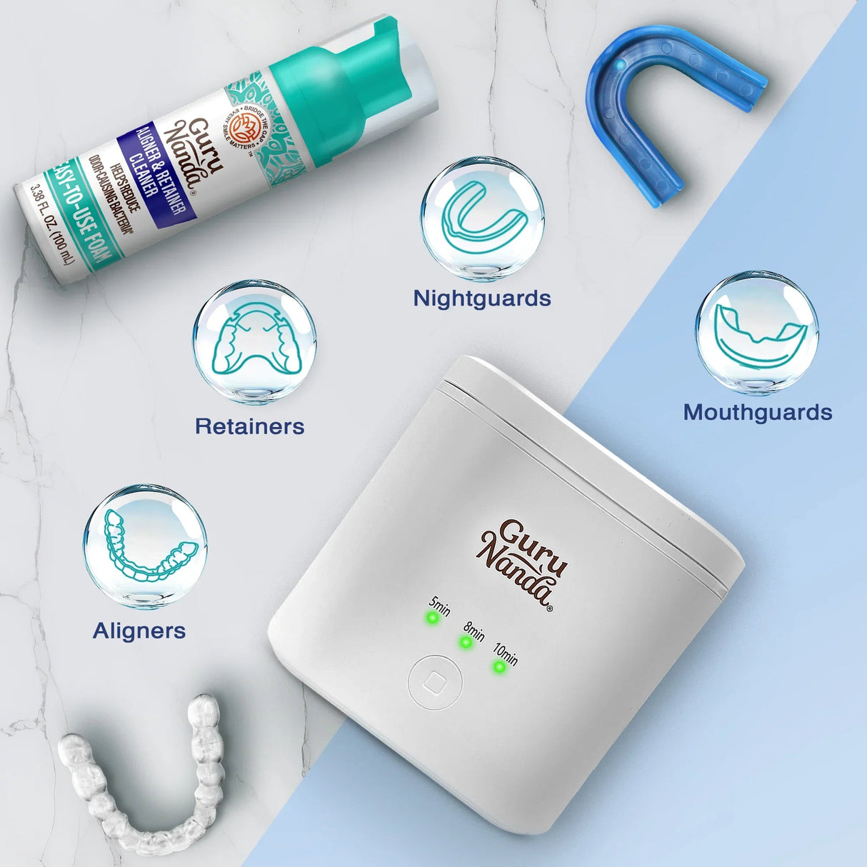 Retainer, Denture & Aligner Foam Cleaner & Cleaning Pod
