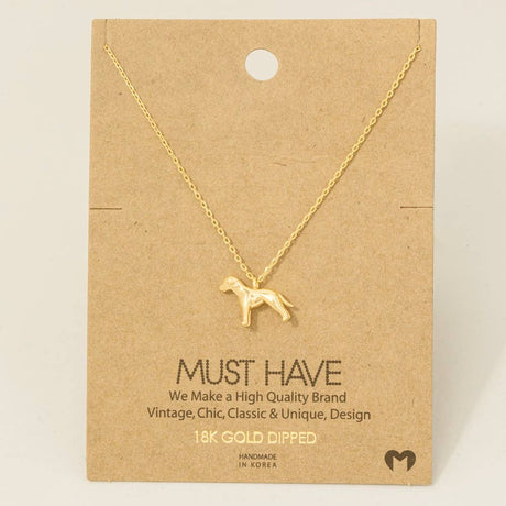 Gold Dipped Dog Pendant Necklace: G
