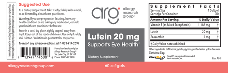 Lutein 20 MG 60 Softgels