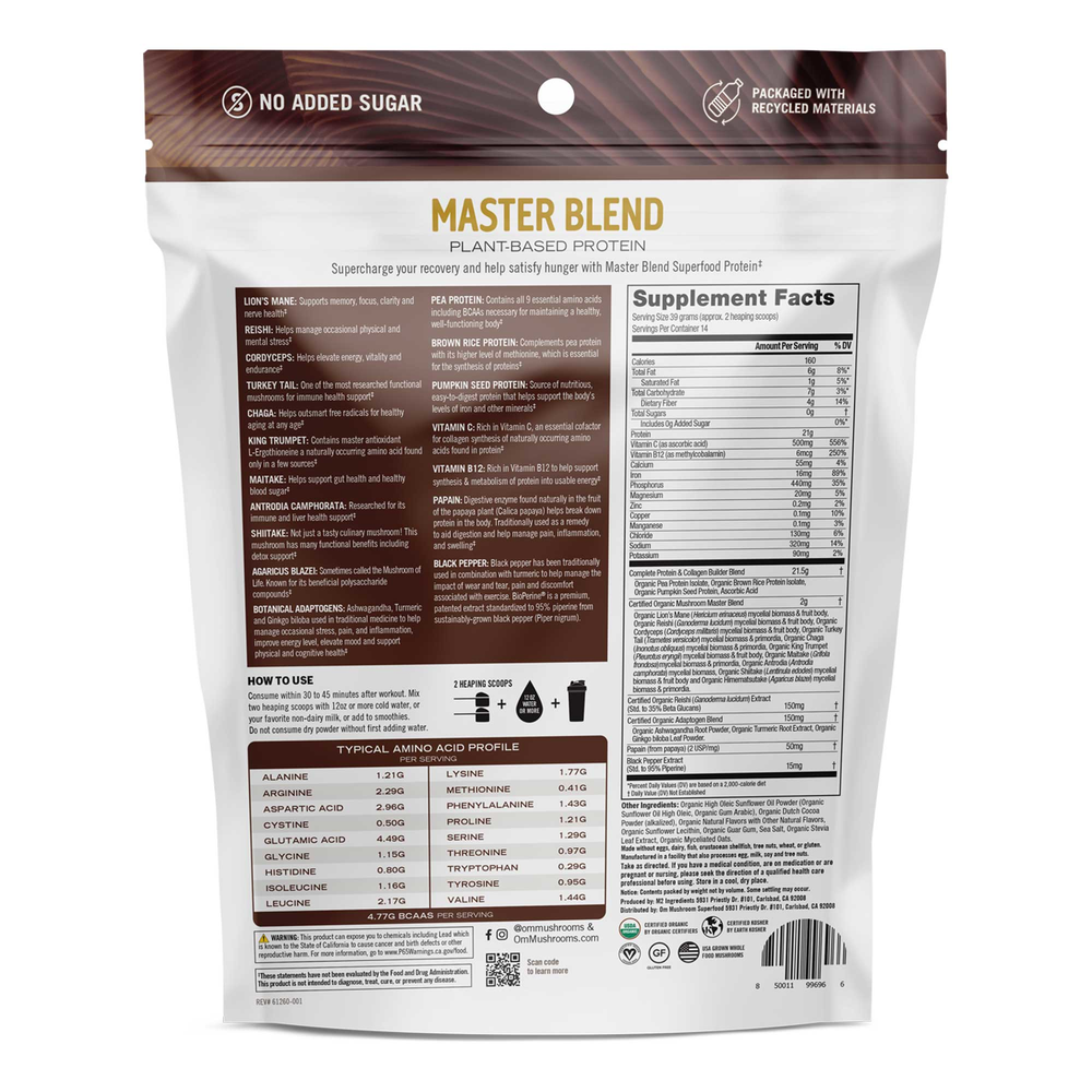 Mushroom Master Blend Chocolate Protein