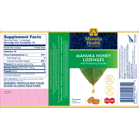 Manuka Honey & Propolis Lozenges