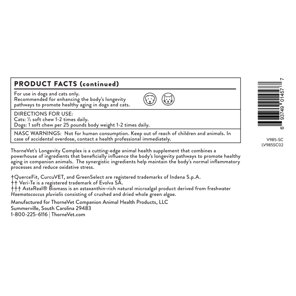 Longevity Complex for Dogs & Cats